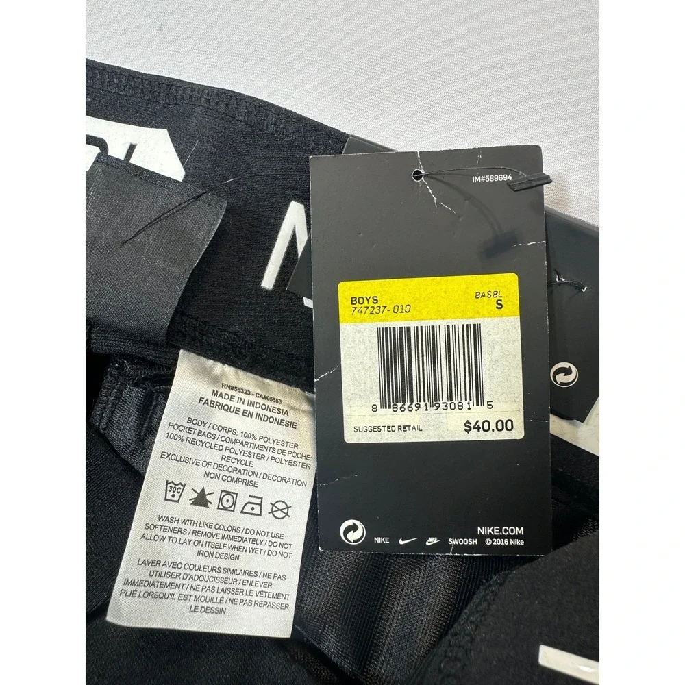 Nike Vapor Pro Boys Baseball Pants Black Full Length 747237-010 Youth Small NWT